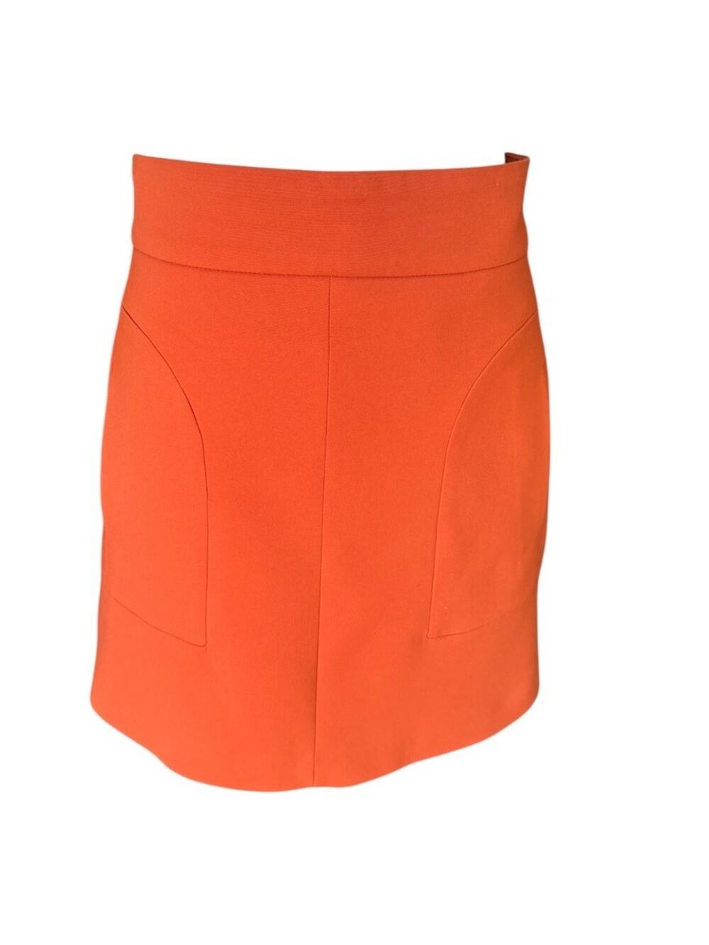 ZARA WOMAN Orange Cotton Blend Mini Skirt Size 6